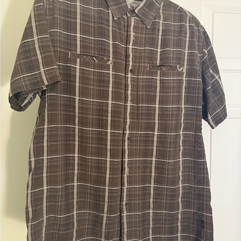 Kuhl Men's Dark Brown Plaid Button Down Shirt
